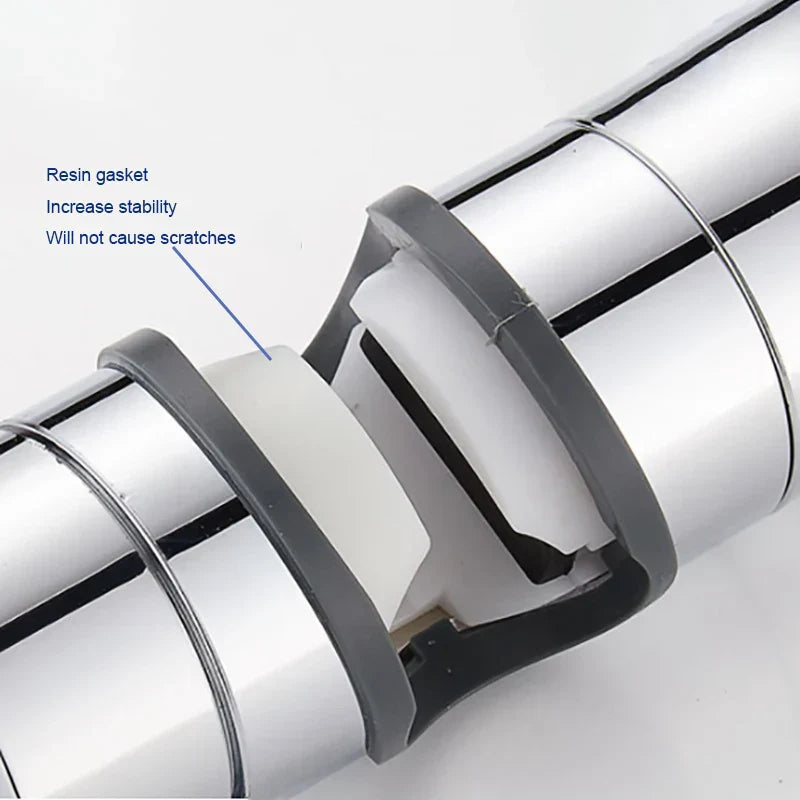 DecorBites™ Adjustable Slider Shower Head Holder Bracket Chrome Mounting Accessory