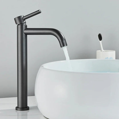 DecorBites™ Black Deck Mounted Basin Mixer Tap | Hot Cold Water Faucet for Bathroom Basin