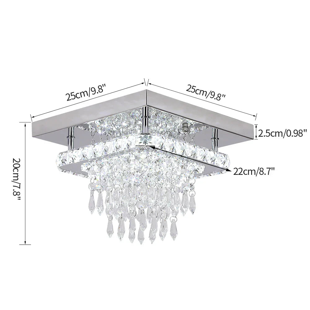 DecorBites™ Crystal LED Ceiling Chandelier Modern Lighting Fixture for Home Hotel Decor