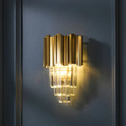Gold Crystal LED Wall Lamp Large Gold Finish