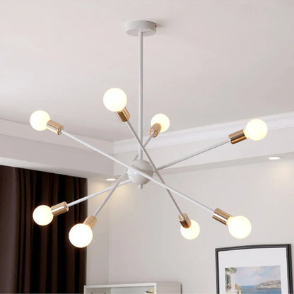 DecorBites™ LED Ceiling Chandelier: Modern & Industrial Sputnik Style for Living Room & Bedroom