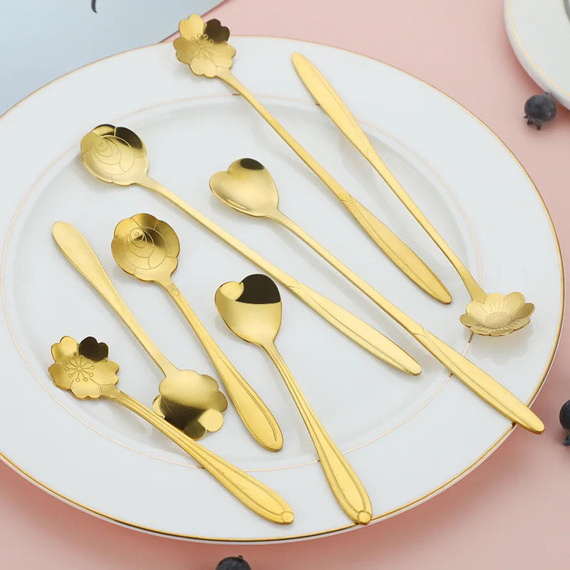 Gold Stainless Teaspoon Set