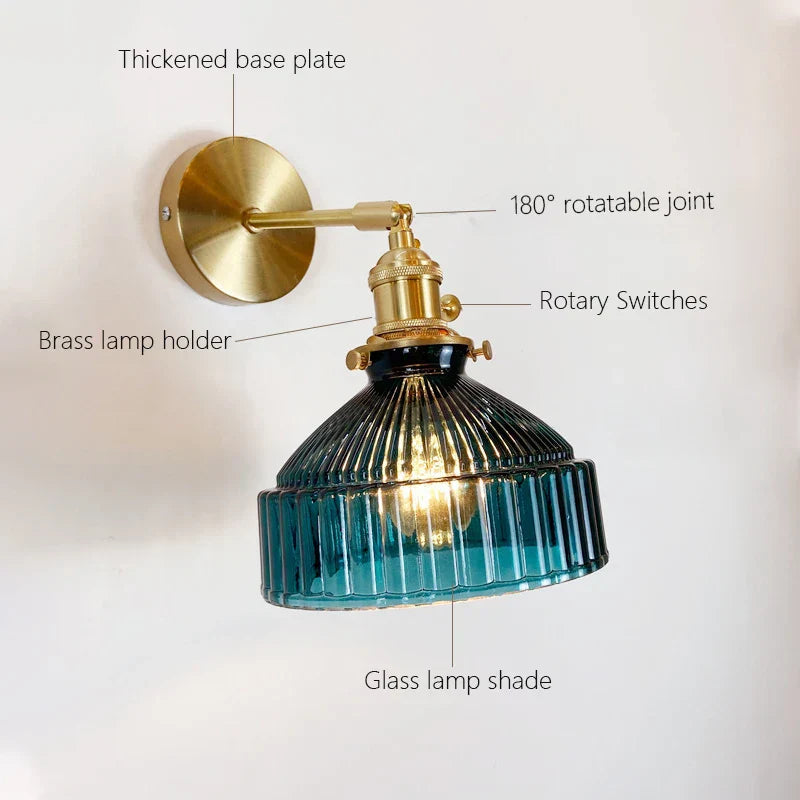 DecorBites™ Glass Shade Modern LED Indoor Wall Sconce Lamp With Switch