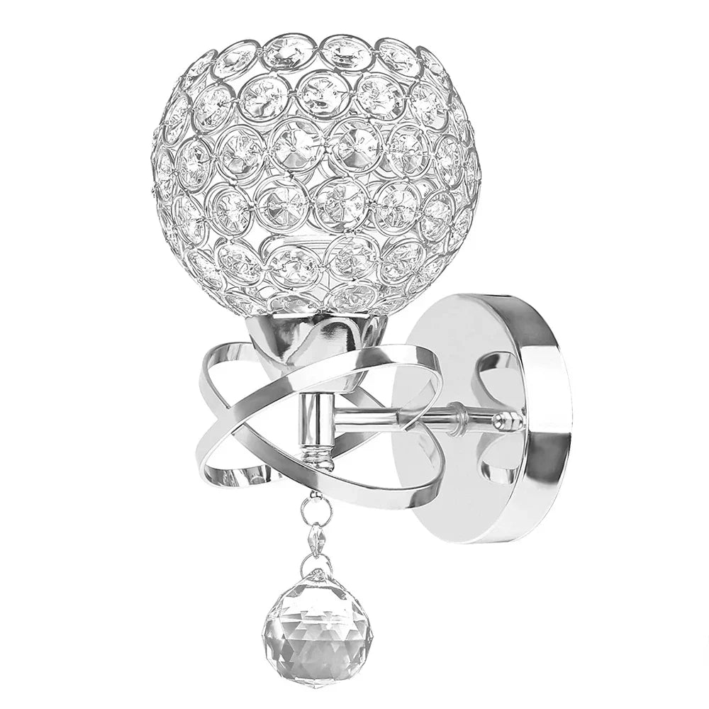 DecorBites™ Crystal Wall Lamp Sconce E14 Retro Industrial Light Fixture for Home Living Room