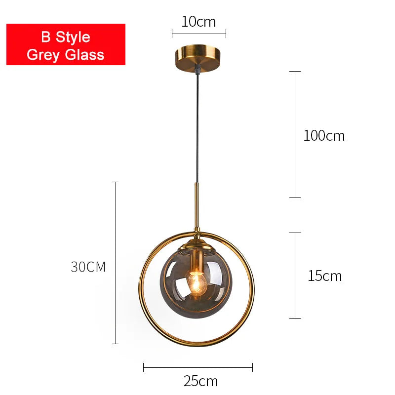 DecorBites™ Glass Ball Pendant Lamps: Modern Lighting for Bar, Restaurant, Bedroom