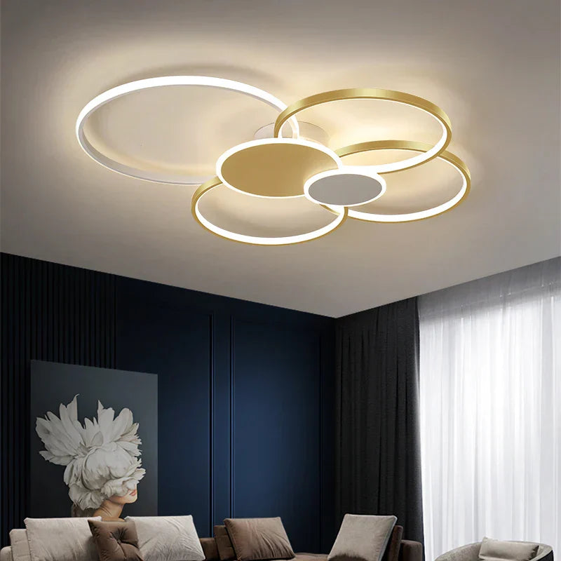 Gold Modern LED Chandelier 120cm 120W Dimmable