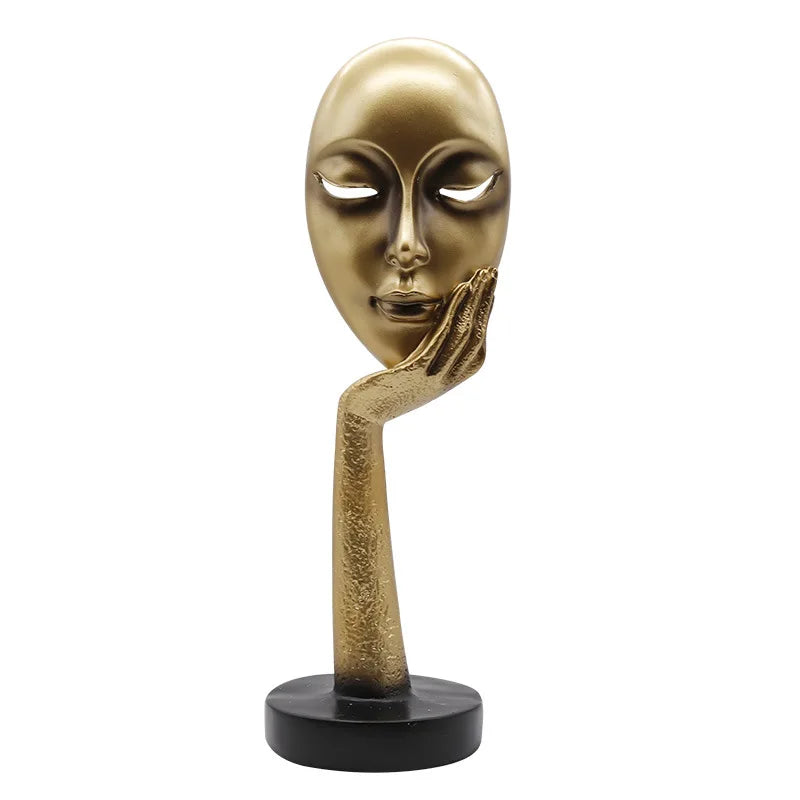 Resin Abstract Face Sculpture
