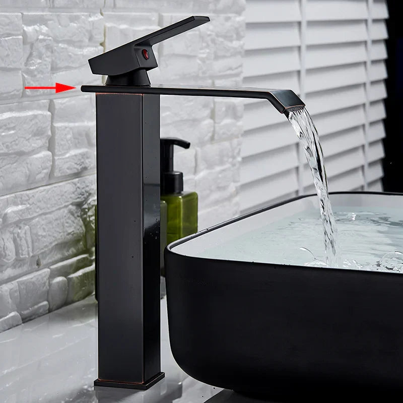 Gold Brass Basin Faucet Sleek Multi-Finish Style