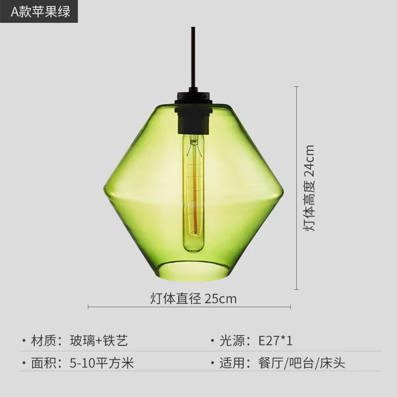 DecorBites™ Geometric Glass Pendant Light Collection: Modern Crystalline Pendant Series