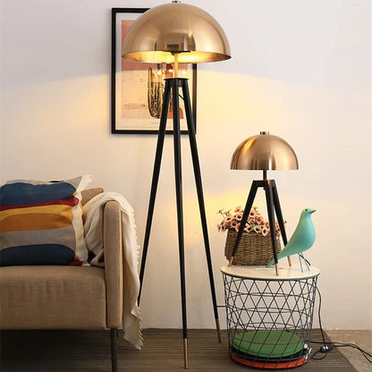 DecorBites™ Coyote Gold Tripod Floor Lamp for Home Decor in Living Room or Bedroom