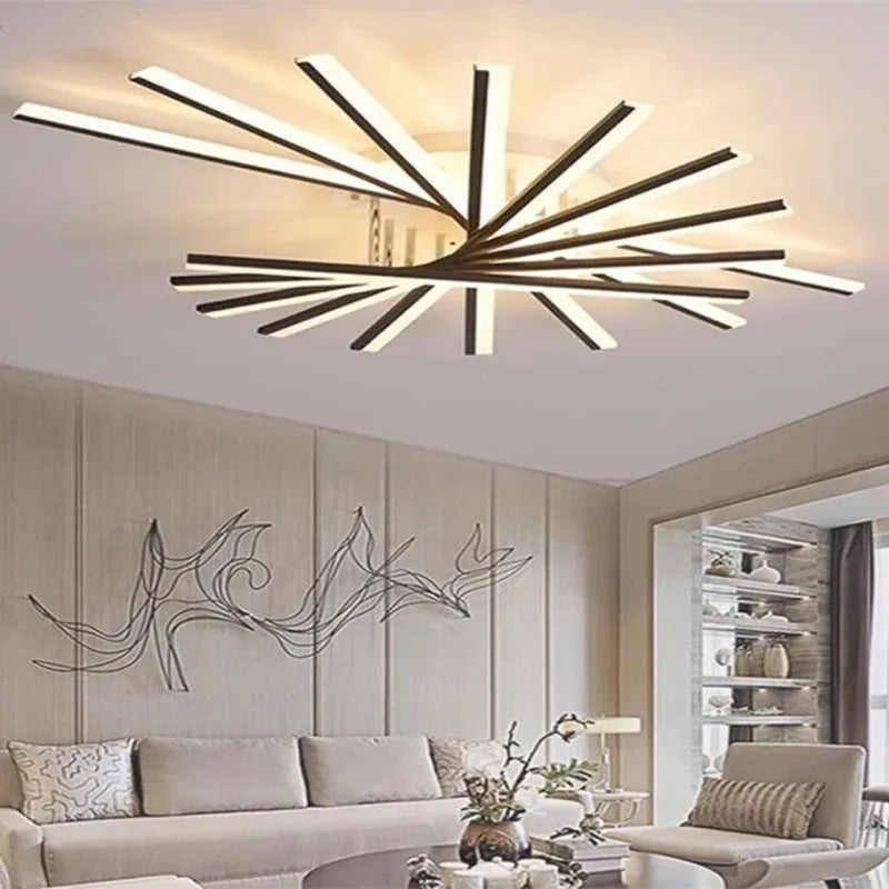 Polished Iron Ceiling Chandelier