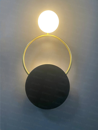 DecorBites™ Golden Ring Wall Sconce: Nordic Bedroom Lighting Fixture for Modern Living Room Decor