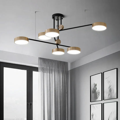 DecorBites™ Geometric LED Chandelier for Contemporary Living & Dining Room Decor