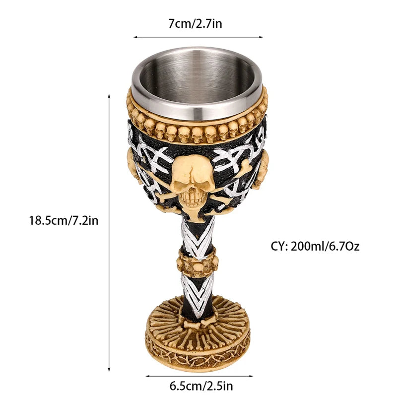 Resin Skull Wine Glass