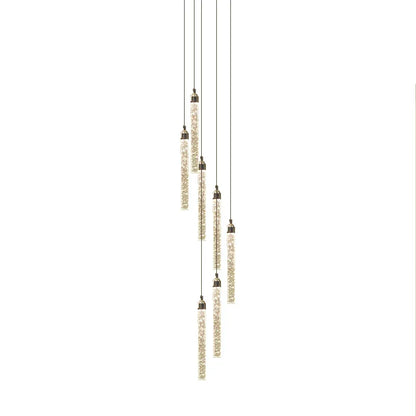DecorBites™ Golden LED Crystal Chandelier for Living Room Staircase