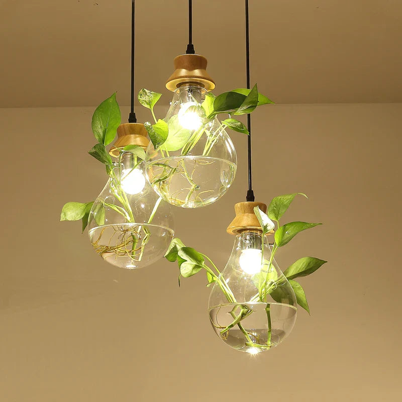 DecorBites™ Botanical Glass Bottle Pendant Light for Home and Commercial Spaces
