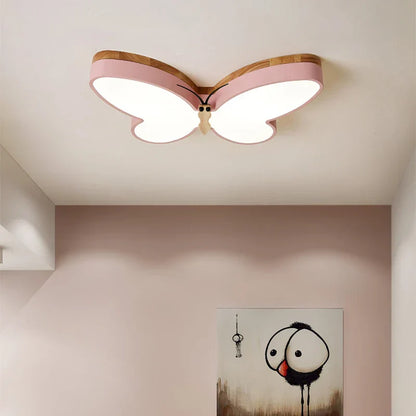 DecorBites™ LED Butterfly Chandelier Modern Wood Ceiling Light for Kids Room