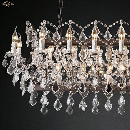 DecorBites™ Iron Crystal LED Chandelier: 19th Century Style Kitchen Pendant Light