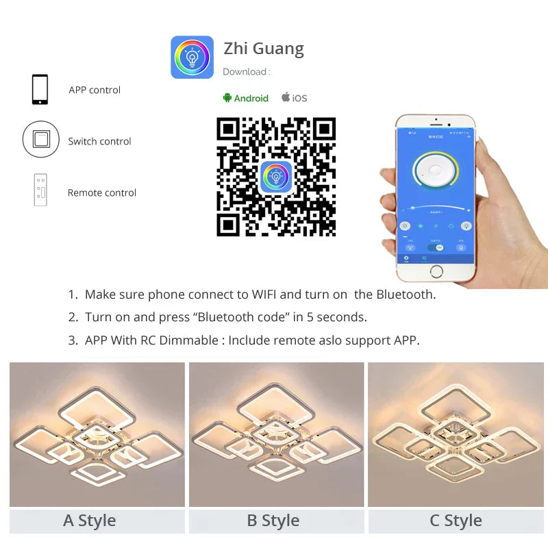 Dimmable LED Ceiling Light Remote Restaurant Style