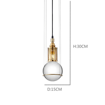 DecorBites™ Crystal Ball LED Pendant Light for Dining Room Living Bedroom Bedside