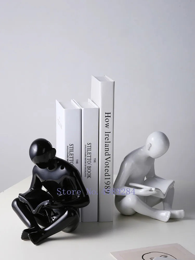 DecorBites™ Creative Ceramics Sculpture for Modern Desktop Bookcase Decor and Home Craft Decoration