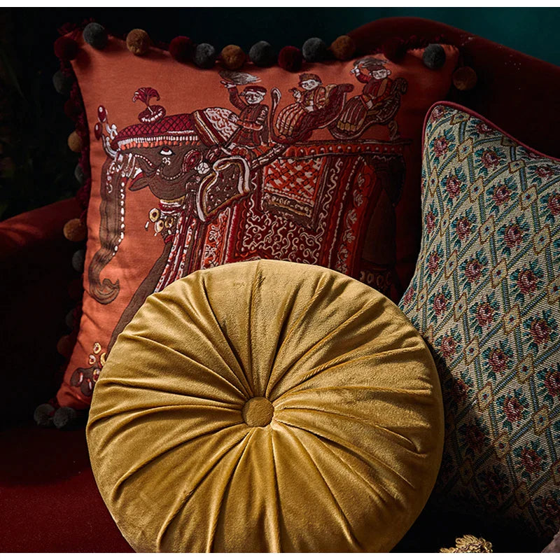 DecorBites™ American Luxe Retro Cushion Covers: Original Design Throw Pillow Case for Sofa