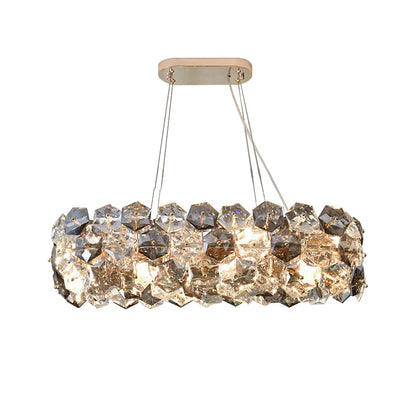 DecorBites™ Crystal Wrought Iron Chandelier: Creative Dining & Living Room Suspension Light