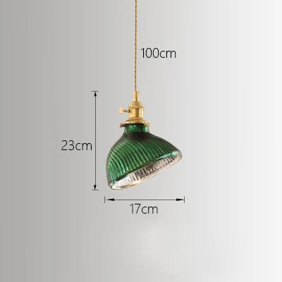 Green Glass Brass Chandelier