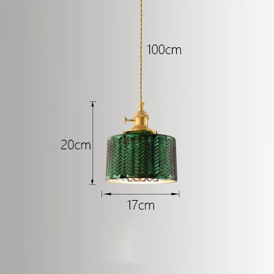 Green Glass Brass Chandelier