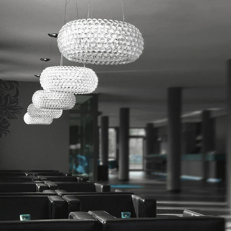 DecorBites™ Clear Gold Acrylic Pendant Lights: Modern Living Room Foscarini Caboche Style