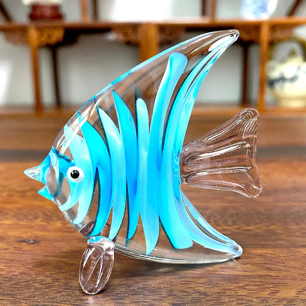 DecorBites™ Crystal Glass Tropical Fish Figurines | Hand Blown Modern Home Decor