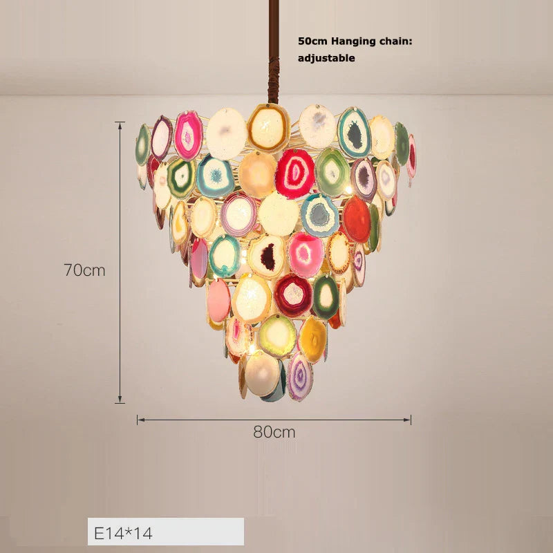 Colorized Agate Chandelier