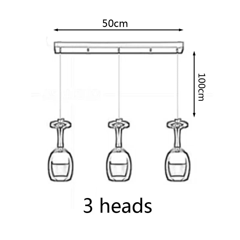 DecorBites™ LED Wine Glass Pendant Lights for Restaurant, Bar, and Dining Room