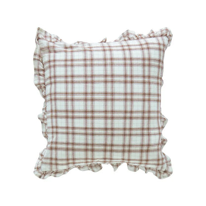 DecorBites™ Cotton Coffee Black Yellow Green Cushion Cover 45x45cm Fringed Skirt Home Decor