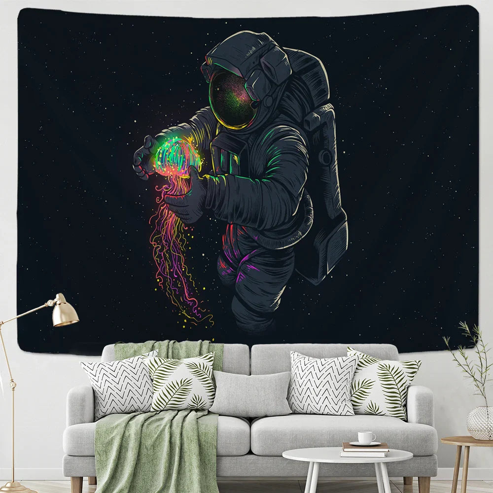 Astronaut Boho Tapestry Wall Hanging