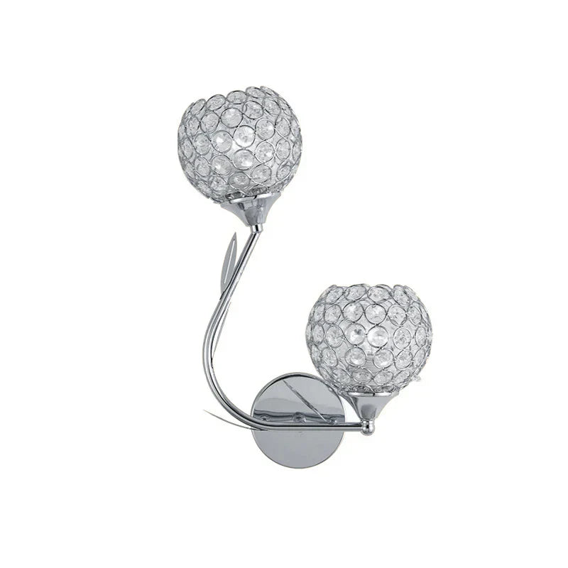 Gold Crystal LED Wall Lamp Single-Head Right