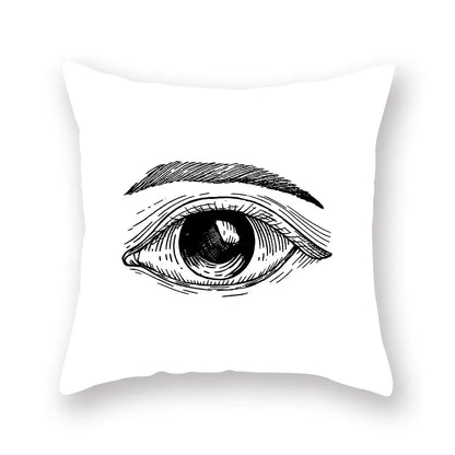 DecorBites™ Black Geometric Cushion Cover | Decorative Sofa Pillow Cases | Living room Throw Home Decor