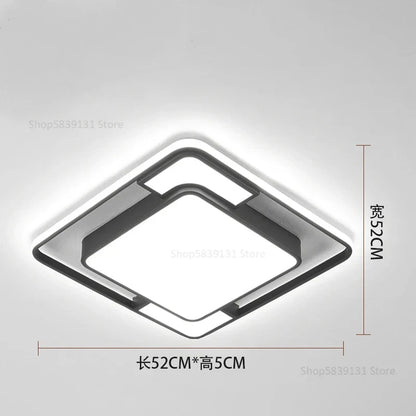 DecorBites™ Geometry LED Ceiling Light: Modern Nordic Light Luxury for Living Room Decor