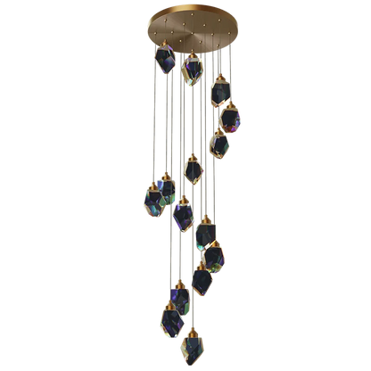 DecorBites™ Crystal Diamond Chandelier for Duplex Building Stairwell Loft Pendant Lighting