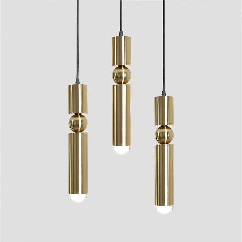 Gold Cylinder LED Pendant