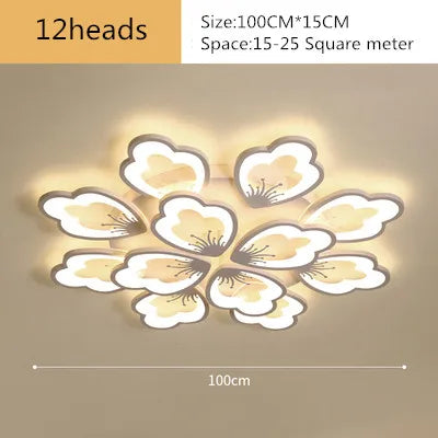 DecorBites™ Lotus Design LED Acrylic Chandelier Ceiling Lamp for Modern Living, Dining, and Study Rooms