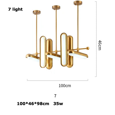 Gold Iron Glass Chandelier