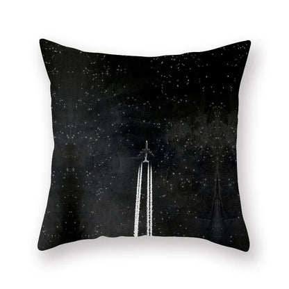 DecorBites™ Black Geometric Cushion Cover | Decorative Sofa Pillow Cases | Living room Throw Home Decor