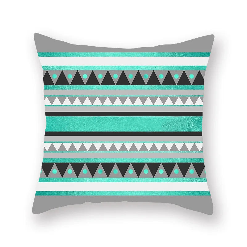 Green Geometric Pillowcase