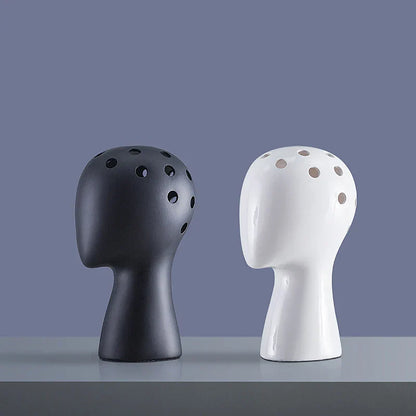 DecorBites™ Human Head Ceramic Vase for Nordic Style Flower Arrangement
