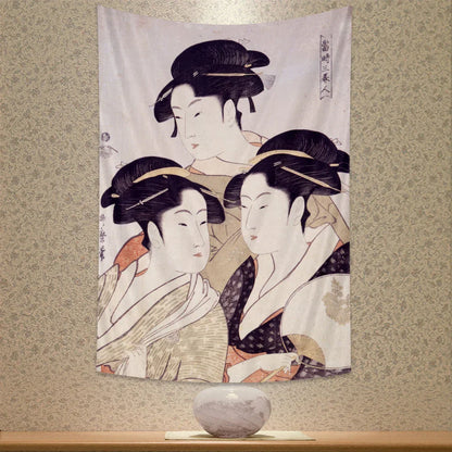 DecorBites™ Geisha Kanagawa Print Wall Hanging for Bohemian Home Decor & Yoga Mat