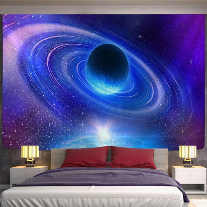 DecorBites™ Galaxy Sky Blue Planet Tapestry Hippie Retro Home Decor Yoga Mat