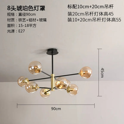 DecorBites™ Glass Ball LED Chandelier - Modern Indoor Lighting Fixtures for Living Room & Bedroom
