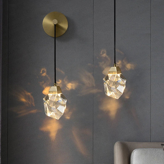 DecorBites™ Crystal Copper LED Wall Lamp for Bedroom and Stairs