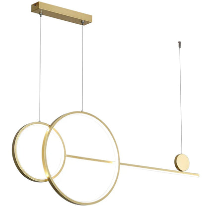 DecorBites™ Linear Ring Chandelier | LED Kitchen Island Dining Room Lighting Fixtures